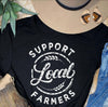 SUPPORT LOCAL FARMERS TEE BLACK  3 Waves  Small  